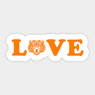 I Love Tigers Orange Sticker